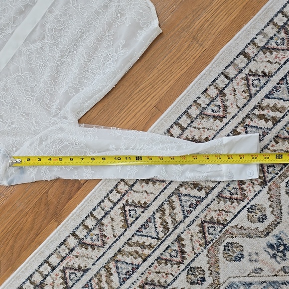 RYEGRASS BRAND WOMEN'S SHEER WHITE FRONT BUTTON BLOUSE TOP SIZE MEDIUM - Picture 13 of 16